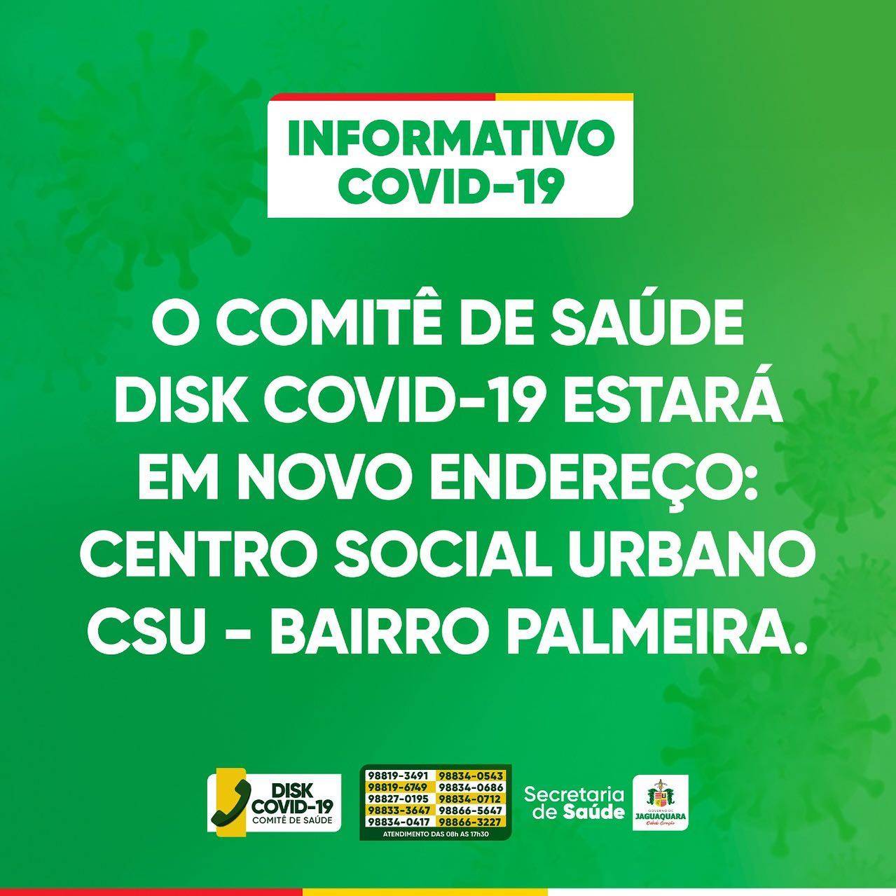 Mudança de Endereço  do comitê COVID