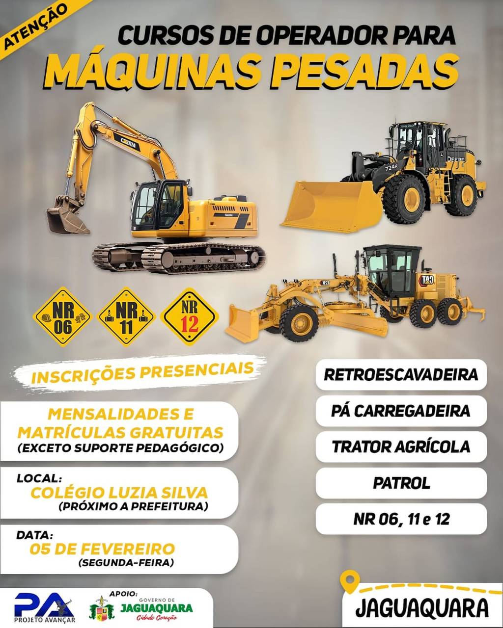 Curso de operador de máquinas pesadas