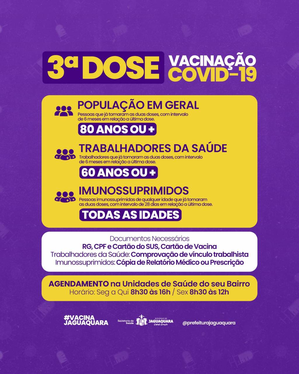 Atenção Para a 3° Dose